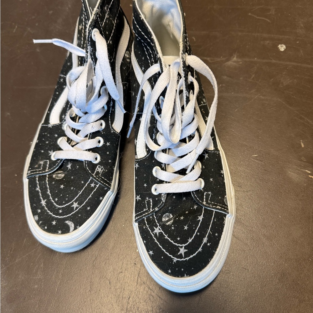 Sk8-Hi Vans Black and White with Galaxy Print